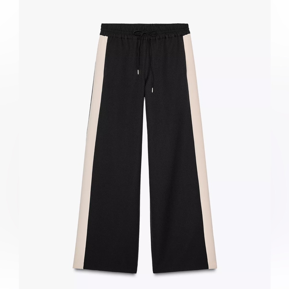 Zara Black and Cream Track Pants